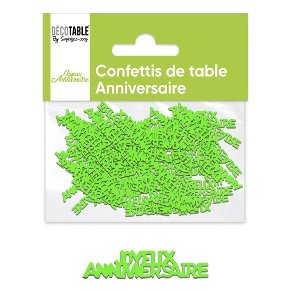  Confettis ''Joyeux Anniversaire'' en Papier - Vert