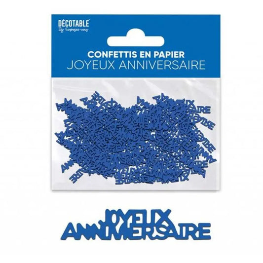 Confettis de Table ''Joyeux Anniversaire'' - Bleu