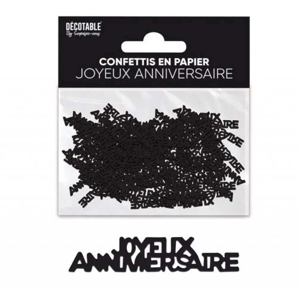Confettis de Table ''Joyeux Anniversaire'' - Noir