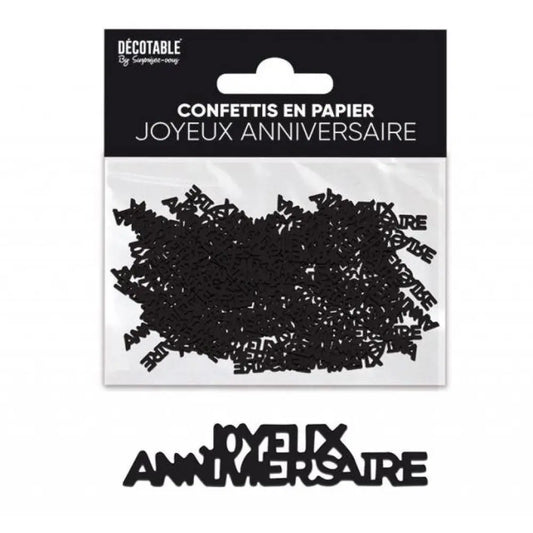 Confettis de Table ''Joyeux Anniversaire'' - Noir