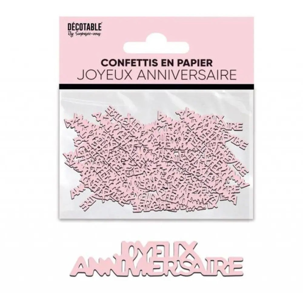 Confettis de Table ''Joyeux Anniversaire'' - Rose