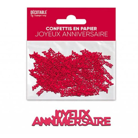 Confettis de Table ''Joyeux Anniversaire'' - Rouge