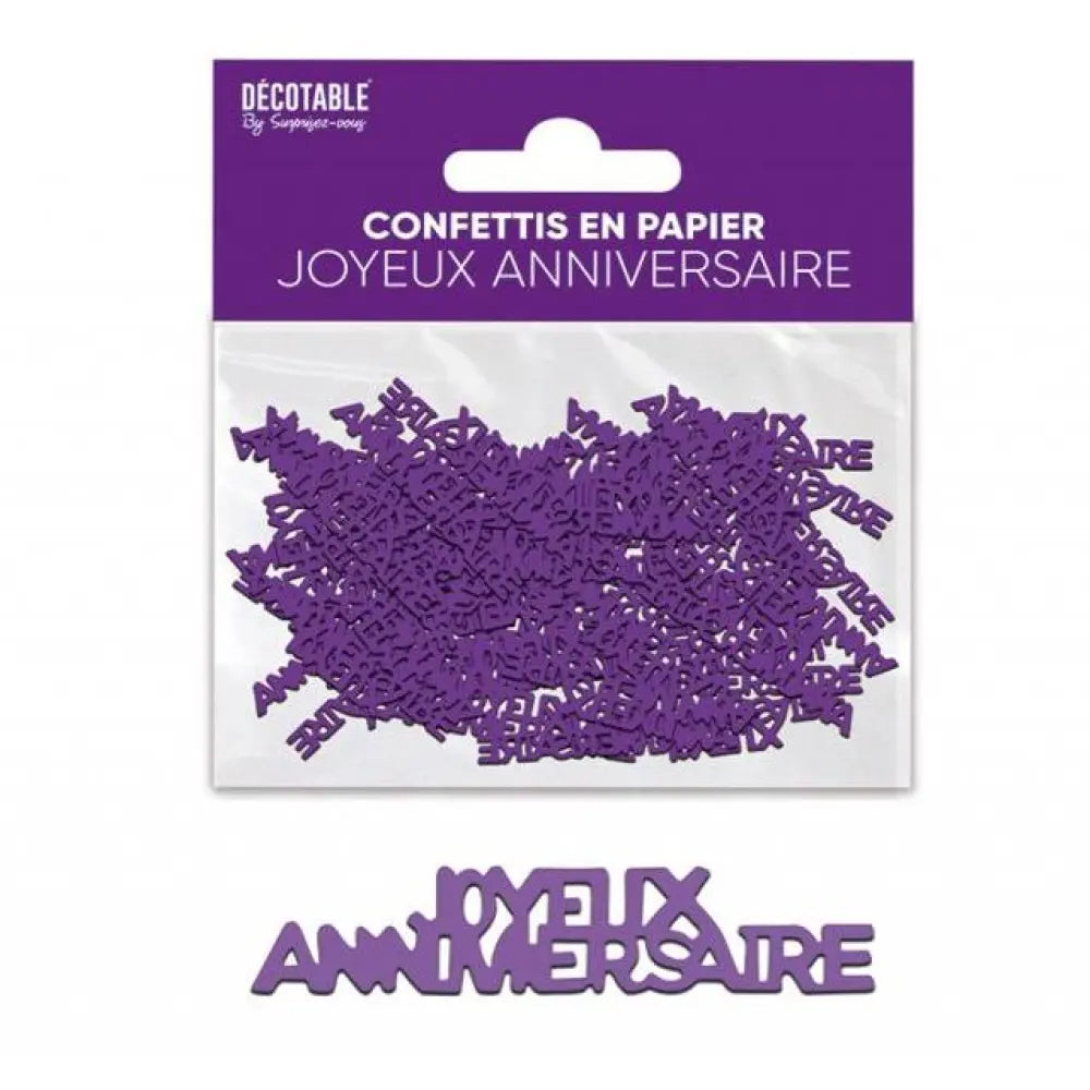 Confettis de Table ''Joyeux Anniversaire'' - Violet