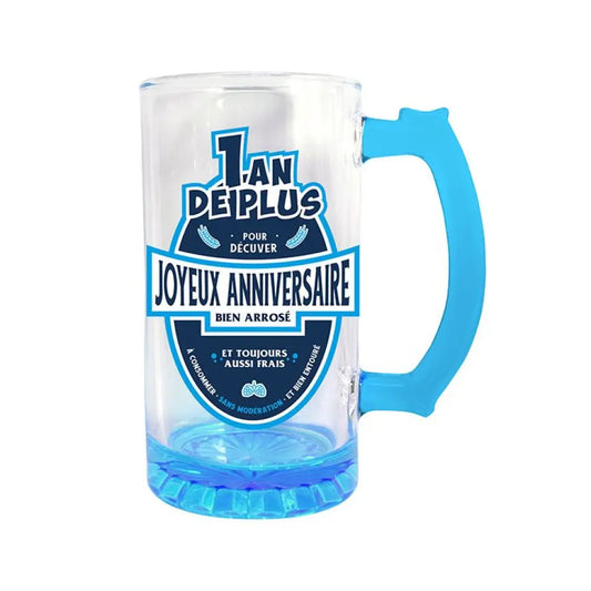 Chope à Bière - 1 An de + - Bleu