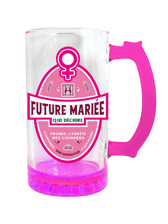 Chope à bière Future Mariée Rose