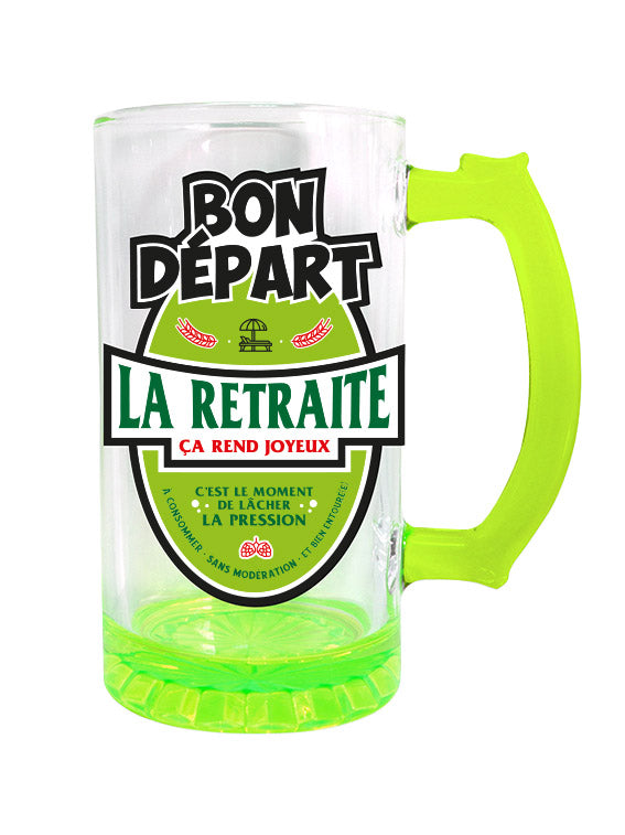 Chope à bière Retraite Mixte Verte