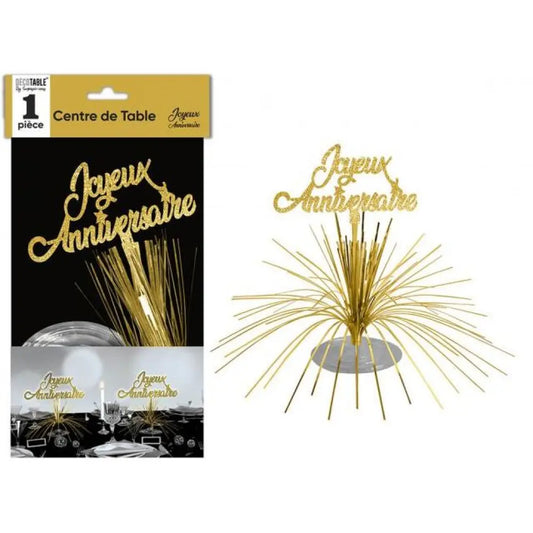 Centre de table Joyeux Anniversaire OR