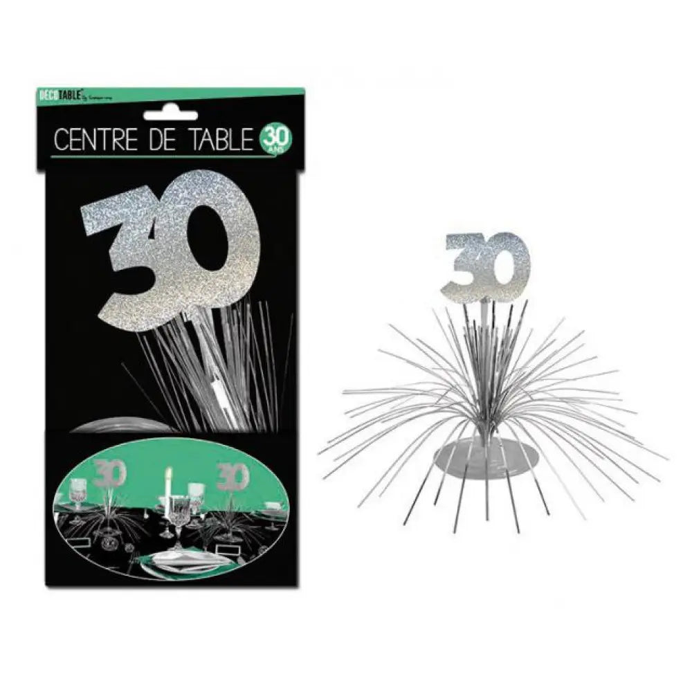 Centre de Table ''30 Ans'' Hologramme - Argent