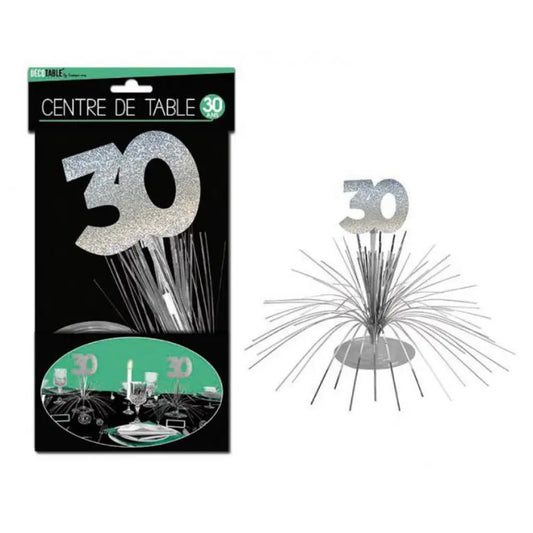 Centre de Table ''30 Ans'' Hologramme - Argent