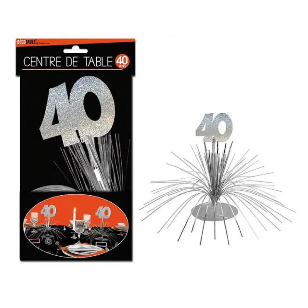Centre de Table ''40 Ans'' Hologramme - Argent