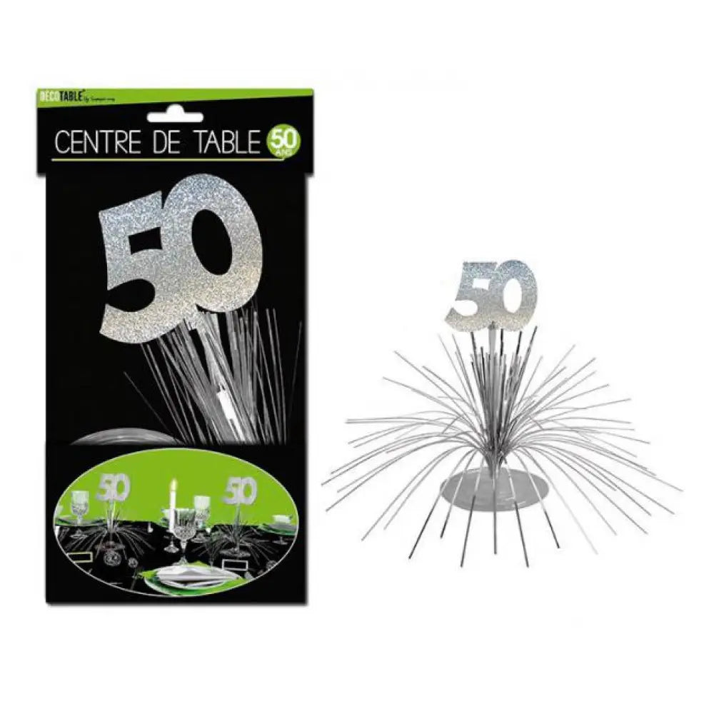 Centre de Table ''50 Ans'' Hologramme - Argent