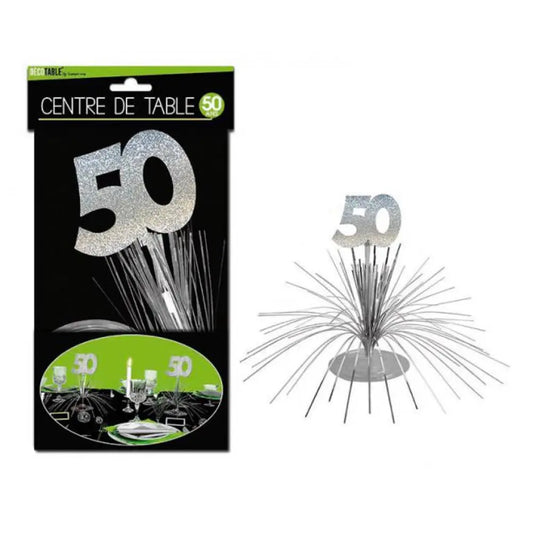 Centre de Table ''50 Ans'' Hologramme - Argent