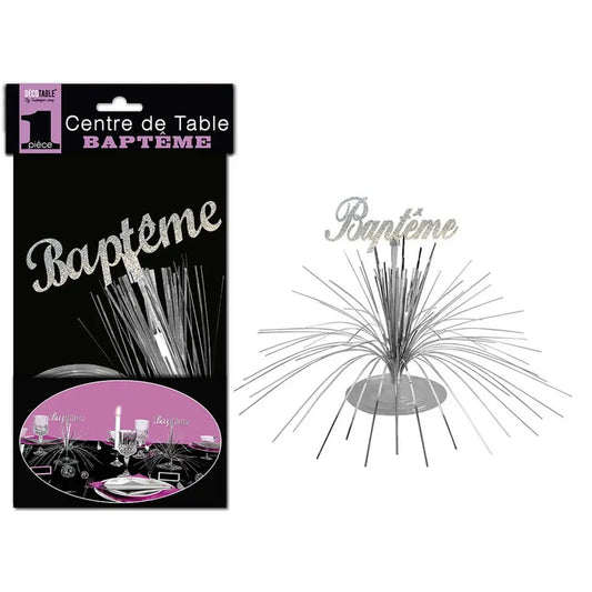 Centre de Table ''Baptême'' Hologramme - Argent