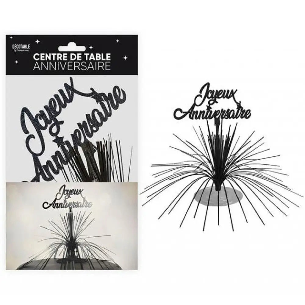 Centre de Table ''Joyeux Anniversaire'' - Noir