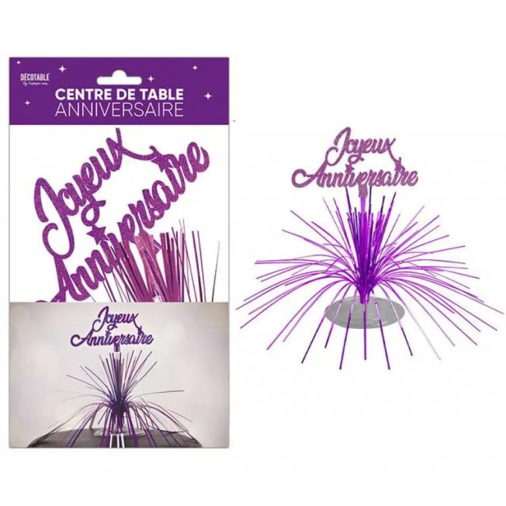 Centre de Table ''Joyeux Anniversaire'' - Violet