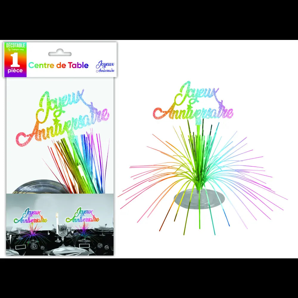 Centre de table Joyeux Anniversaire Multicolore