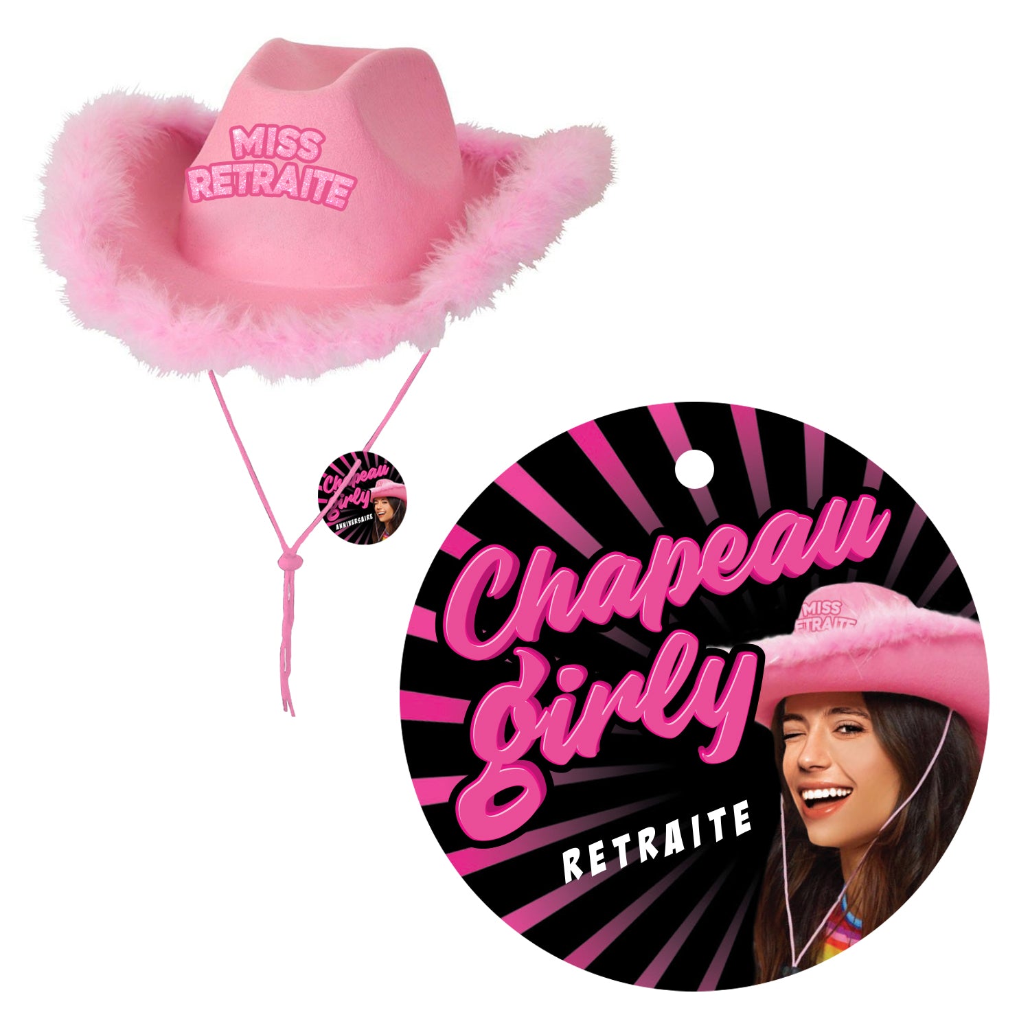 Chapeau Girly Anniversaire Rose - Tous les évènements de la vie : Vive la retraite