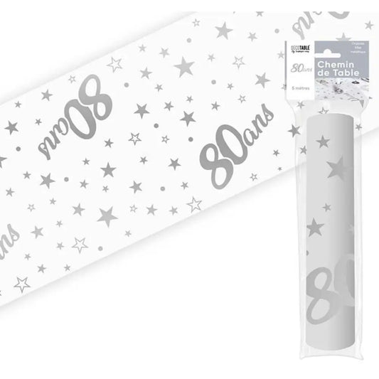 Chemin de Table 5m Argent - 80 ans