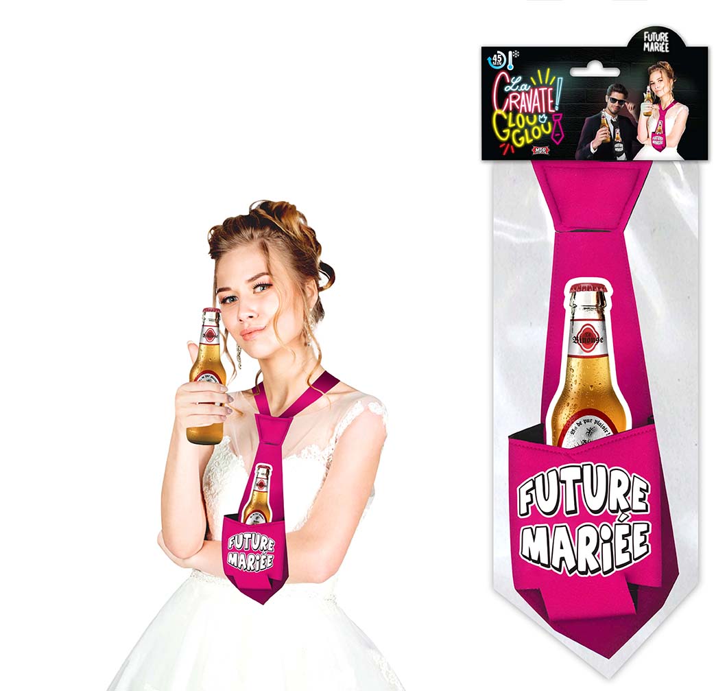 Cravates GLOUGLOU Enterrement de vie de jeune fille Fuchsia