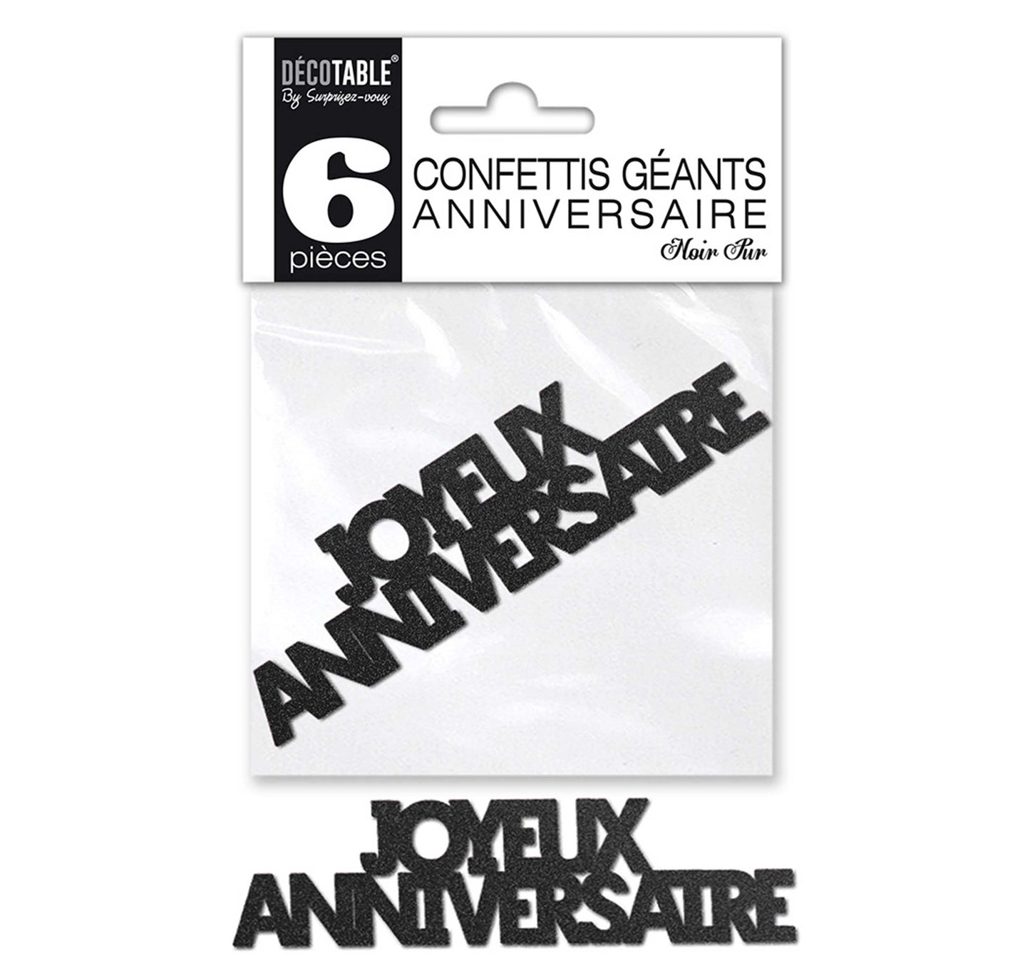 6 Confettis géants Joyeux Anniversaire Paillettes