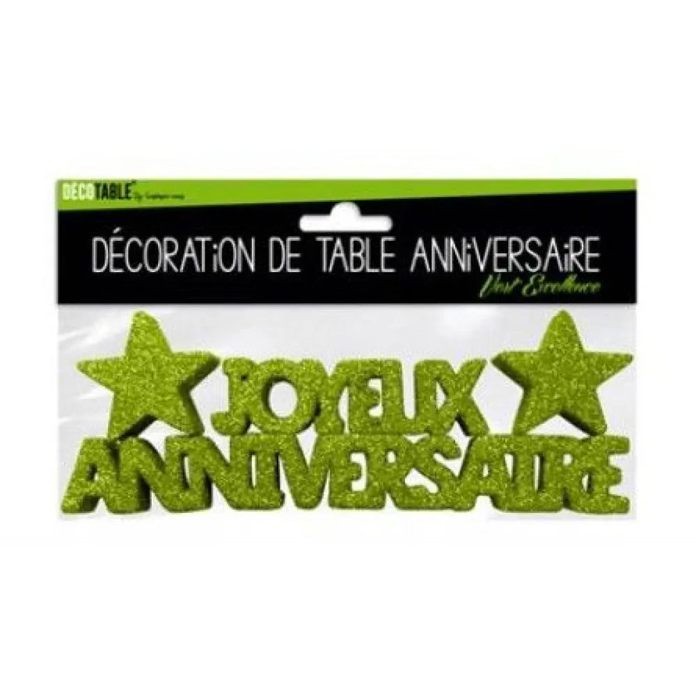Décoration de Table ''Joyeux Anniversaire'' - Vert