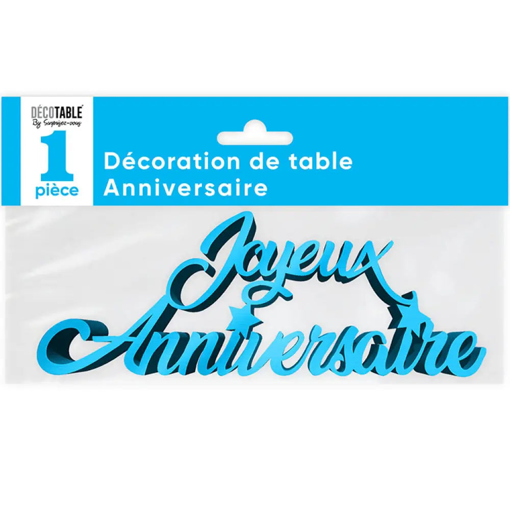 Décoration de Table ''Joyeux Anniversaire'' Métallisée - Bleu