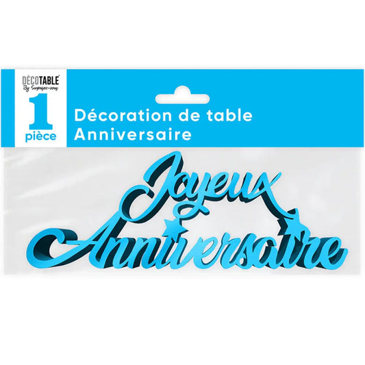 Décoration de Table ''Joyeux Anniversaire'' Métallisée - Bleu