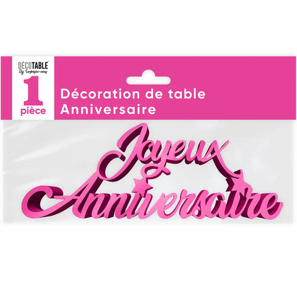 Décoration de table Anniversaire Métallisée - Couleur : Fuchsia