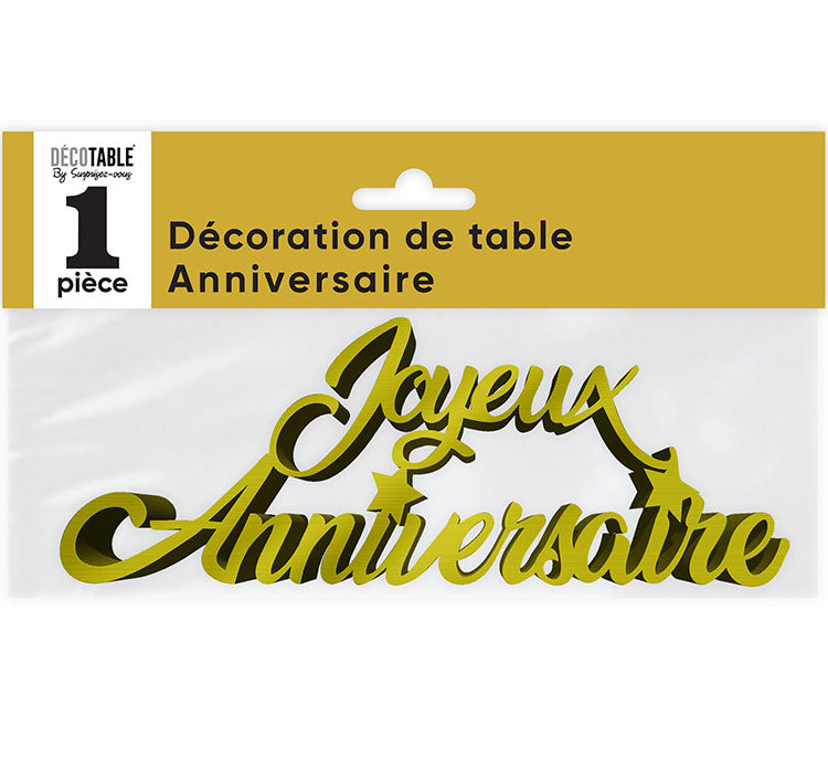 Décoration de table Anniversaire Métallisée - Eventail des couleurs : Or<br/>