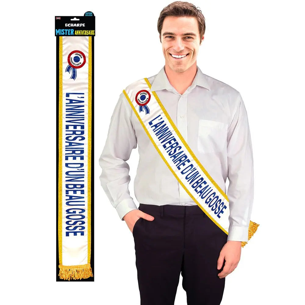 Echarpe "l'Anniversaire du Beau Gosse"