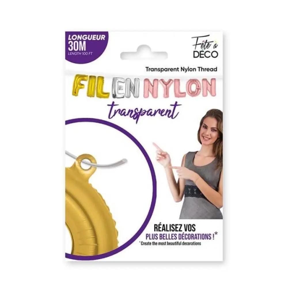 Fil Nylon Transparent - 30m - Longueur 30 m - Charge maxi 3,5 kg
