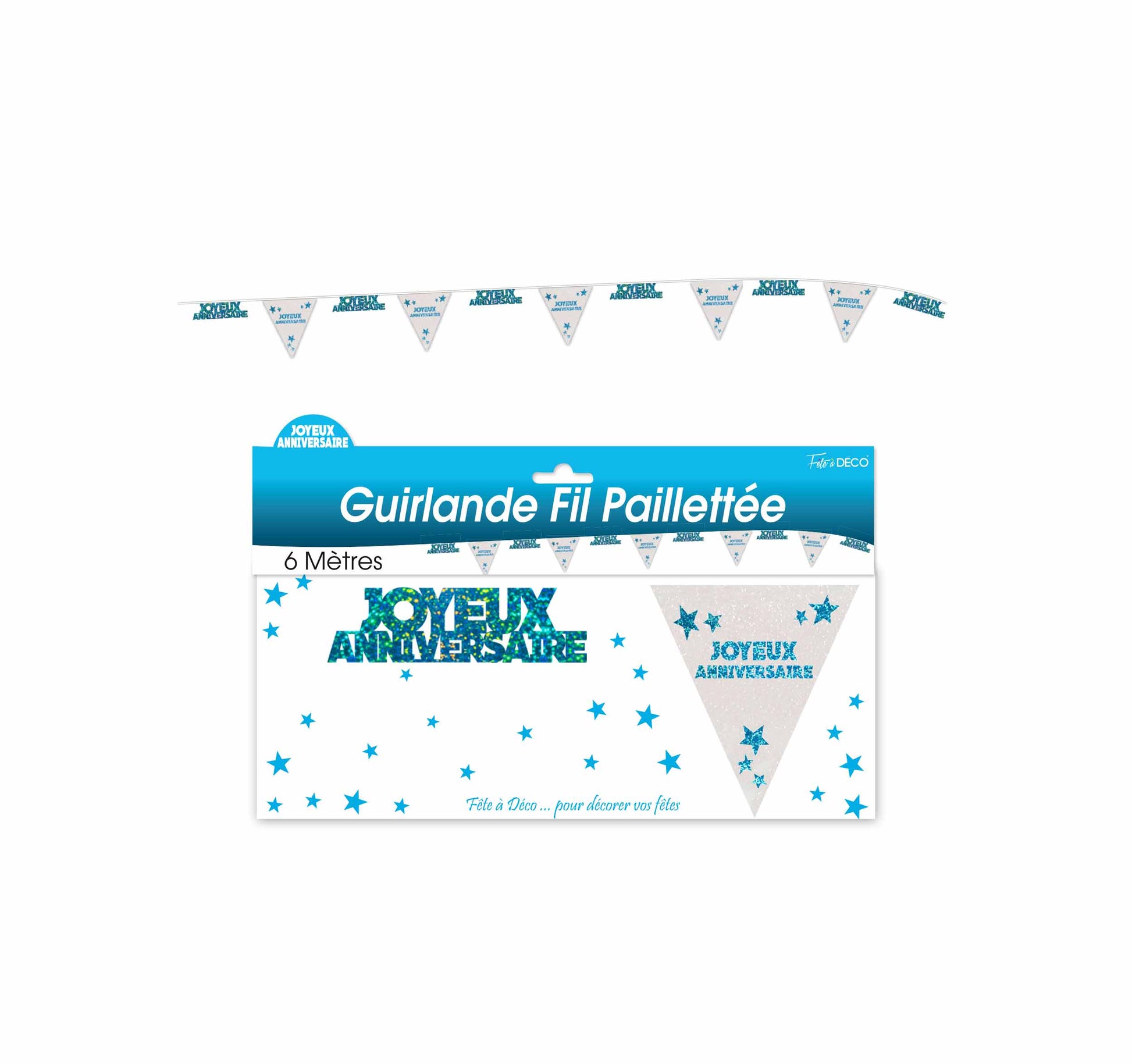 Guirlande Fil Joyeux Anniversaire Hologramme