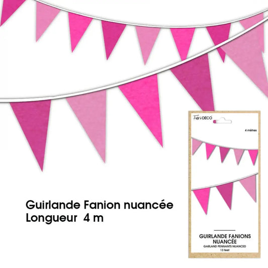 Guirlande Fanions - Fuchsia