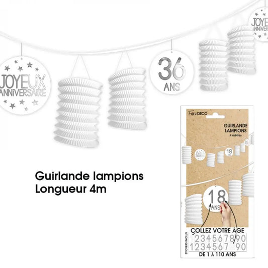 Guirlande Lampions - Blanc