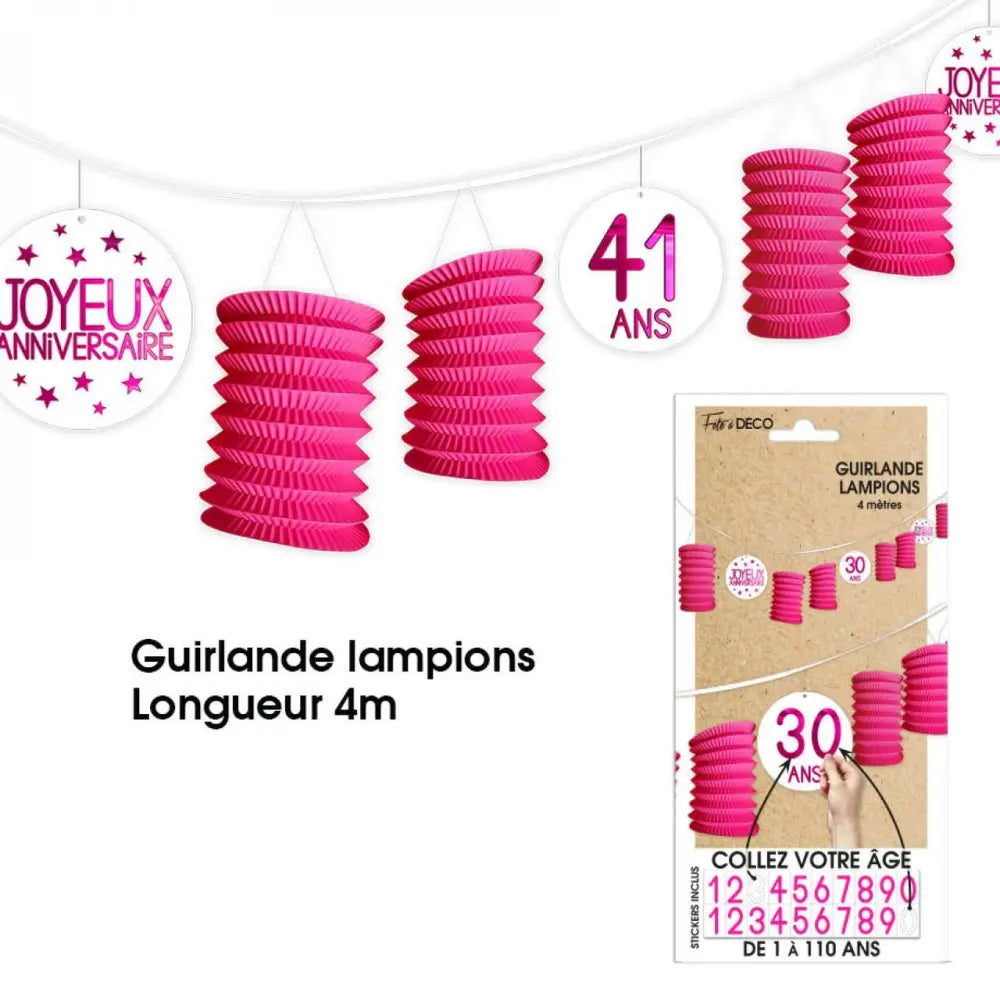 Guirlande Lampions - Fuchsia