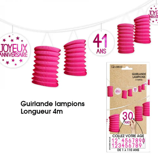 Guirlande Lampions - Fuchsia