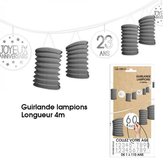 Guirlande Lampions - Gris