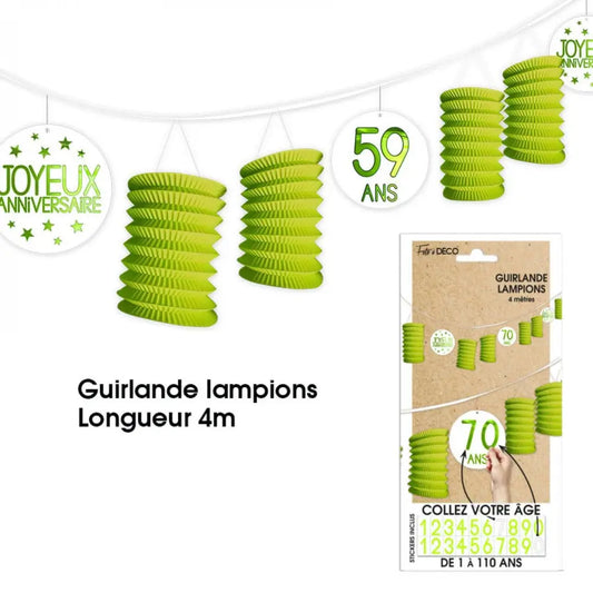 Guirlande Lampions - Vert