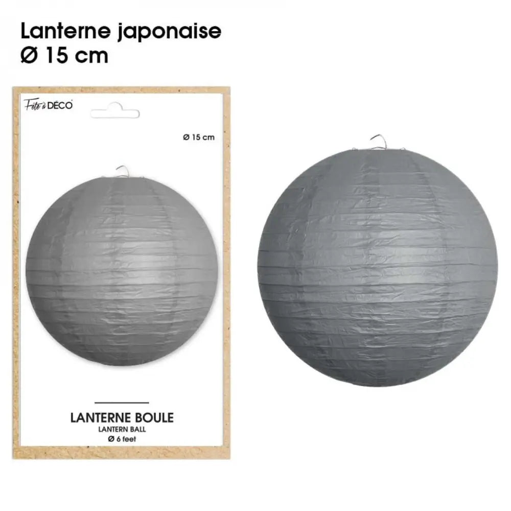 Lanterne Boule D15cm - Gris