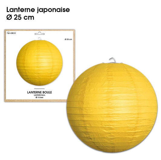 Lanterne Boule diamètre 25 cm - Couleur : Jaune