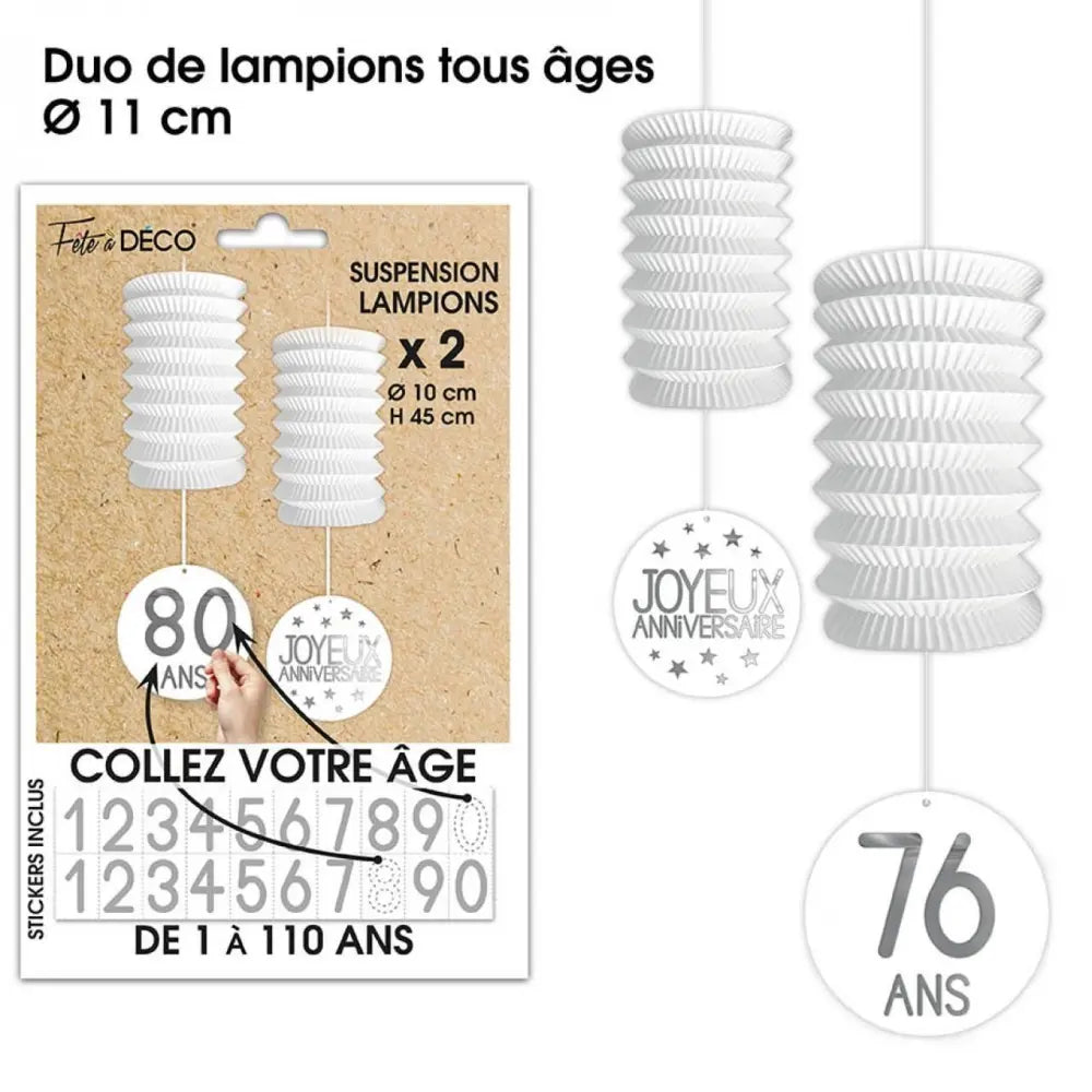 2 Suspensions Lampions - Blanc