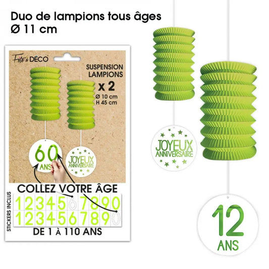 2 Suspensions Lampions - Vert