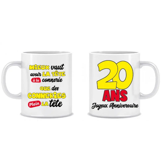 Mug Anniversaire Mixte - 20 Ans