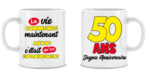 Mug Anniversaire Mixte - Tous les évènements de la vie : 50 ans