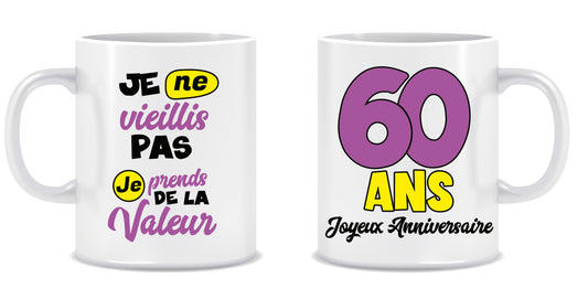 Mug Anniversaire Mixte - Tous les évènements de la vie : 60 ans