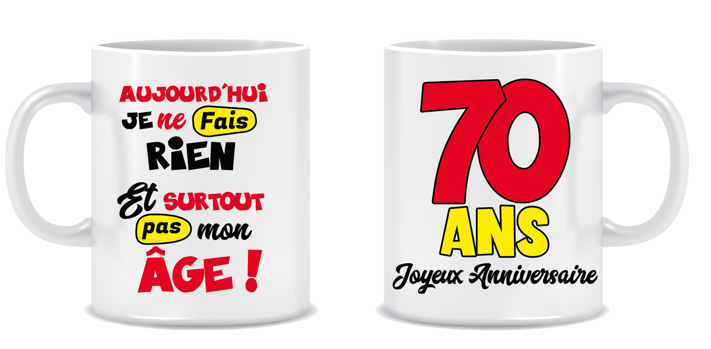 Mug Anniversaire Mixte - Tous les évènements de la vie : 70 ans