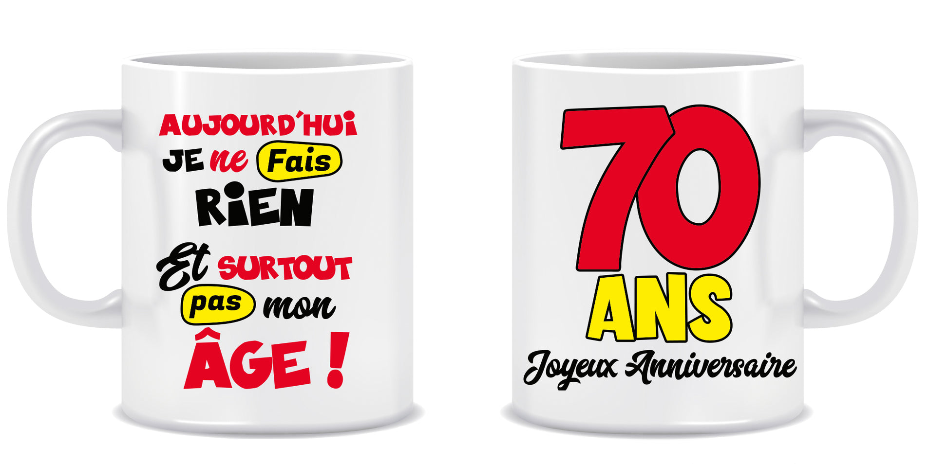 Mug Anniversaire Mixte - Tous les évènements de la vie : 70 ans