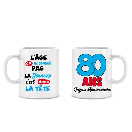 Mug Anniversaire Mixte - 80 Ans