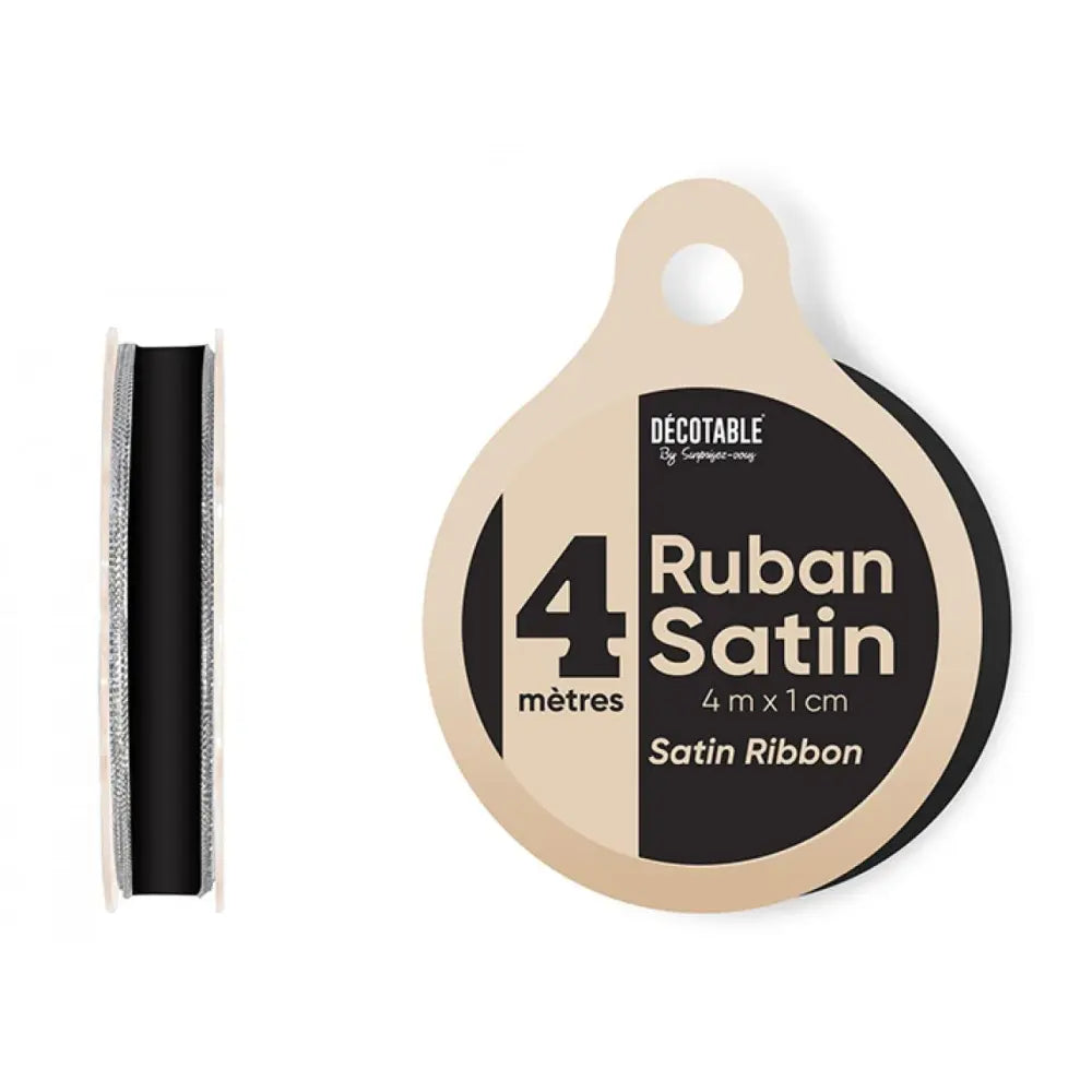 Ruban Satin 4m - Noir