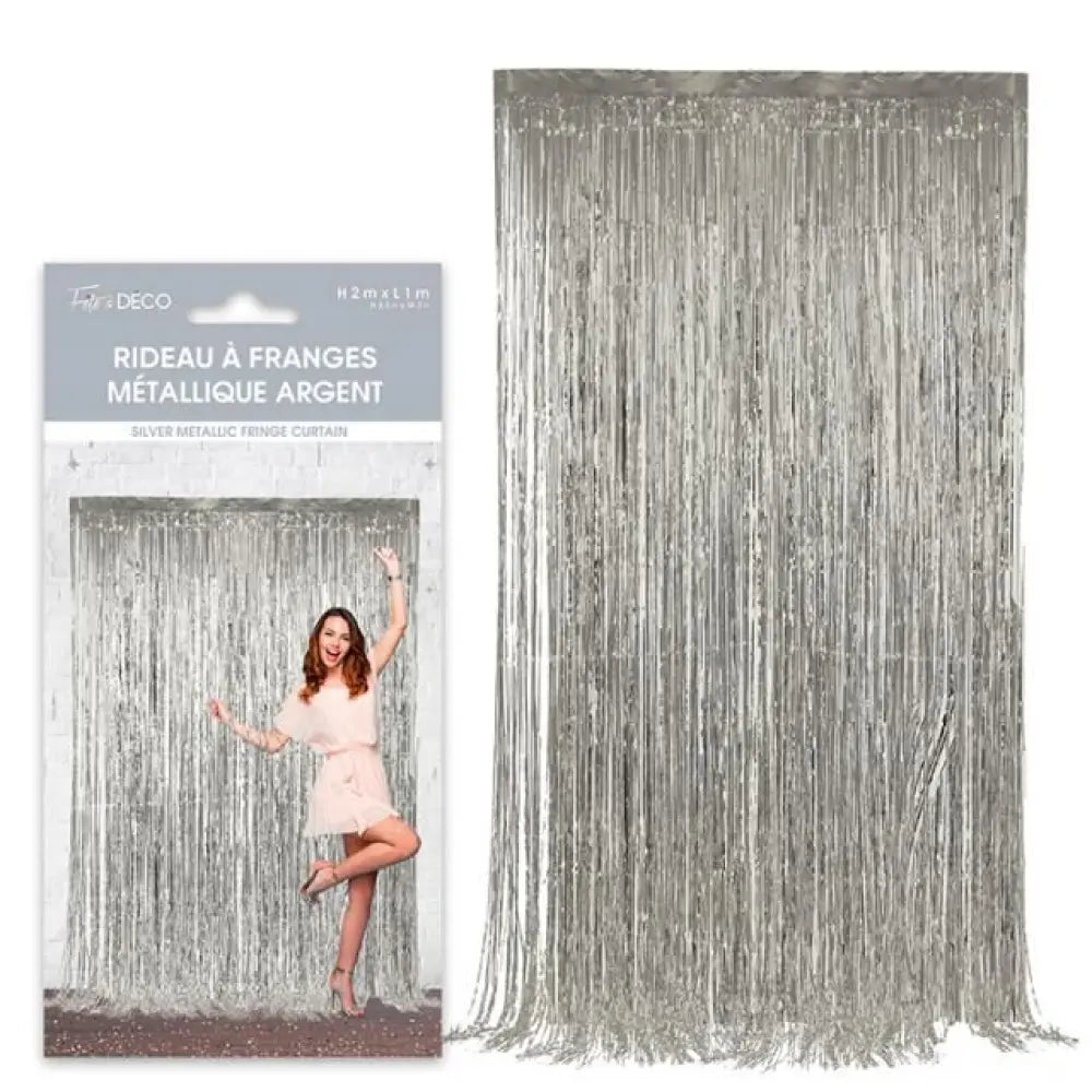 Rideau Franges Holographique - Argent